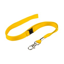 Twill Lanyard 15mm Yellow Swivel Clip with Breakaway